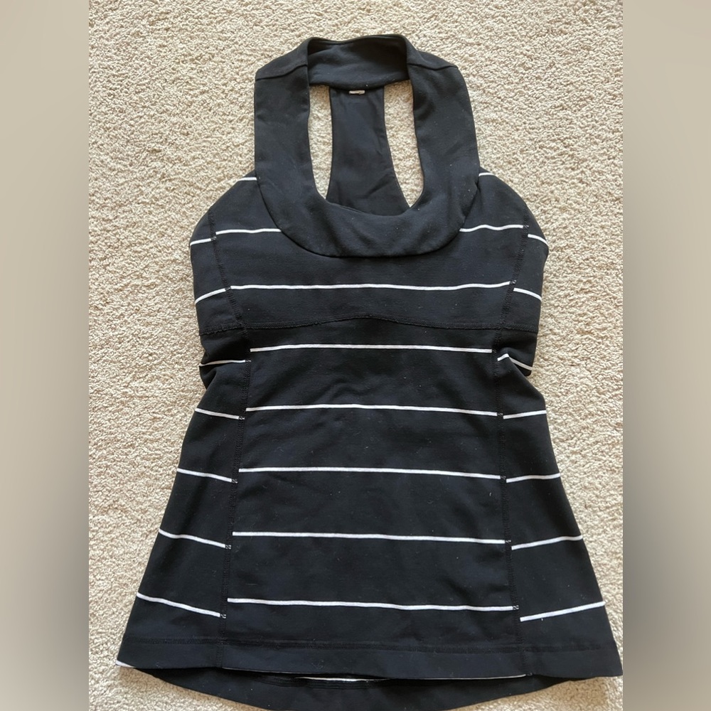 Lululemon black striped tank top